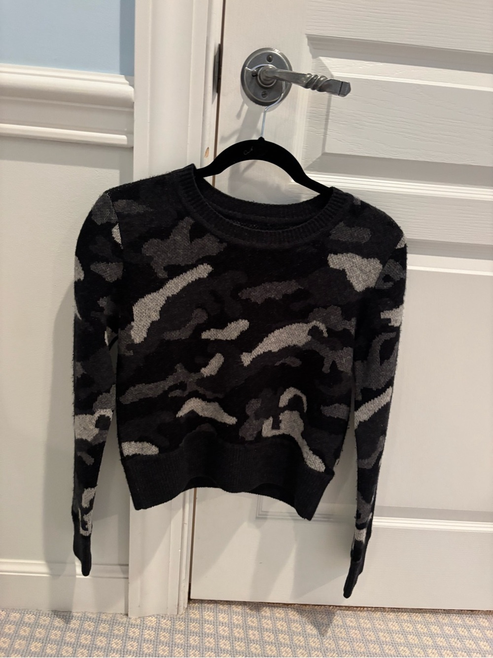NAADAM Black & Gray Camo Crewneck Sweater